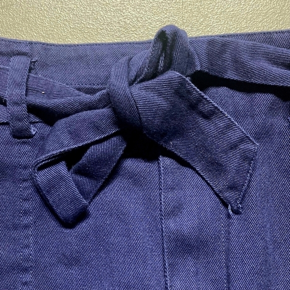 NWT Francesca's Harper Heritage Navy Blue Tie Waist Skirt Women's Large L New - Picture 7 of 10